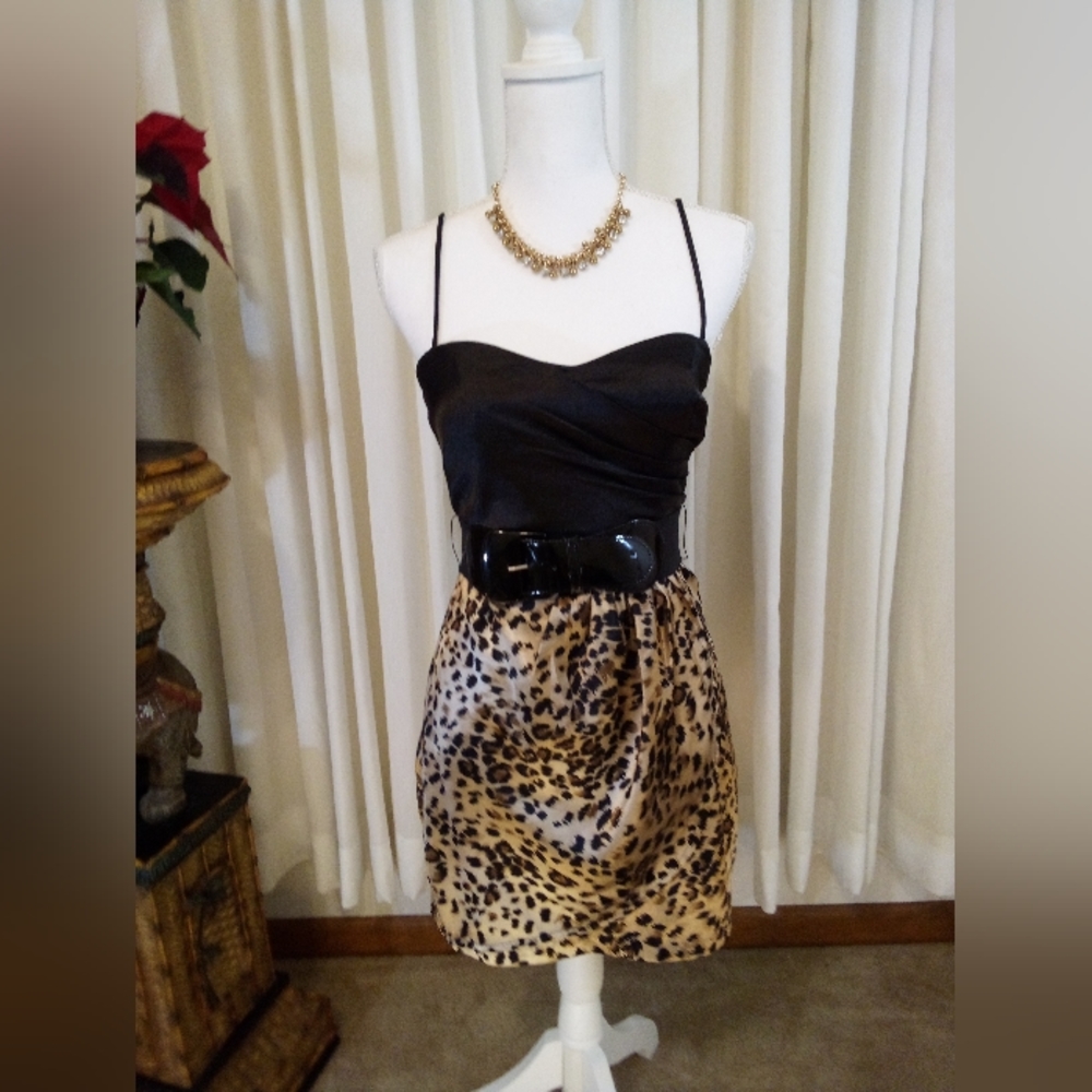 Speechless Spaghetti strap leopard print size 3 dress